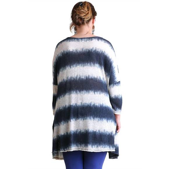 NEW UMGEE tie dye striped tunic in navy - Picture 3 of 3